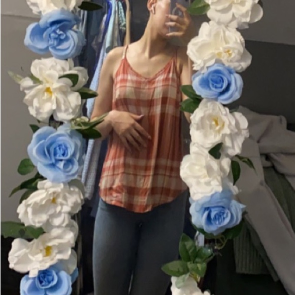 Womens 00 torid pink and white plaid tank